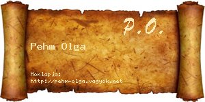 Pehm Olga névjegykártya
